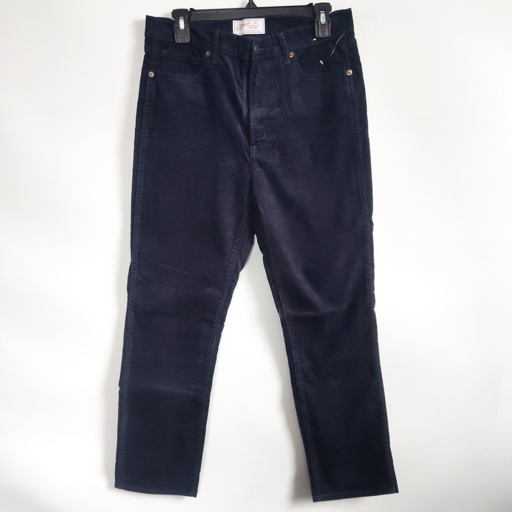 New Gap Pants Size 10 Corduroy Blue Vintage Slim High Rise Preppy Warm Apres Ski - Picture 2 of 7